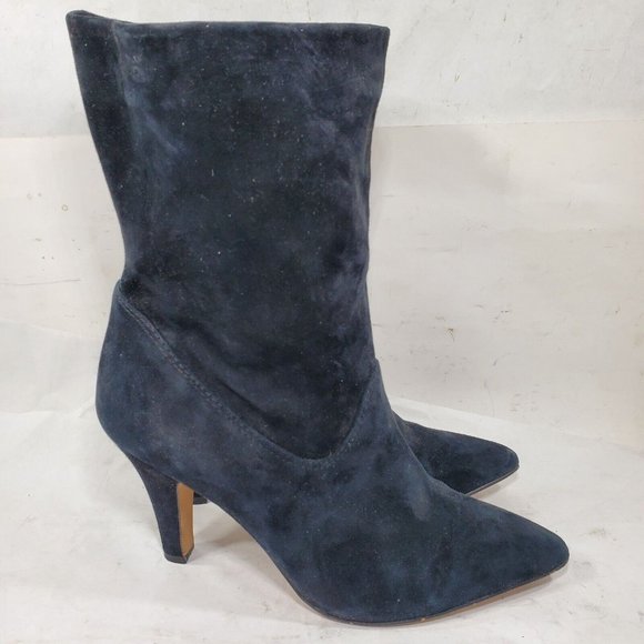 Vince Camuto Bristol Foxy Black Suede Pull-On Ankle Booties Women Size 7 US - Picture 4 of 9